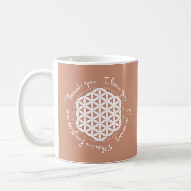 Liv Ho'oponoponos blomma Kaffemugg (Vänster)