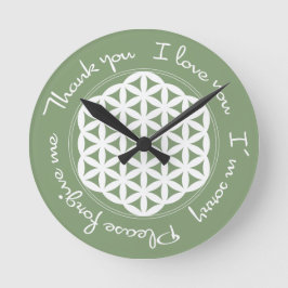 Liv Ho'oponoponos blomma Rund Klocka