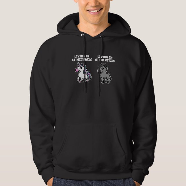 Liv i St Michaels Unicorn Rainbow Humor Maryla Hoodie (Framsida)