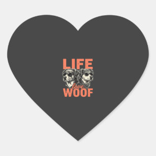 Liv Kärlek Woof Hundälskare Hjärtformat Klistermärke
