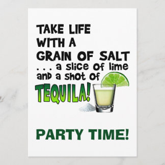 Liv limefrukt som är salt, TEQUILA! Coctailhumor Inbjudningar