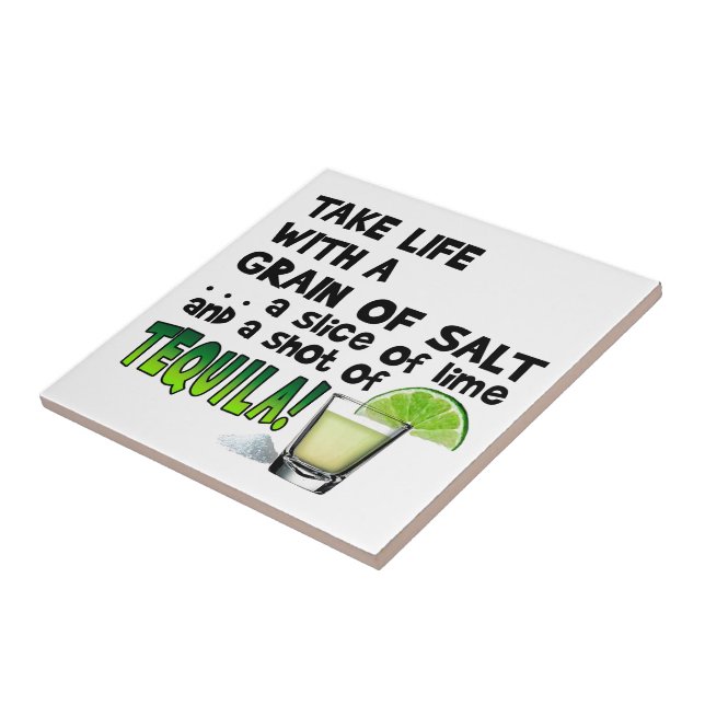 Liv limefrukt som är salt, TEQUILA! Coctailhumor Kakelplatta (Sidan)