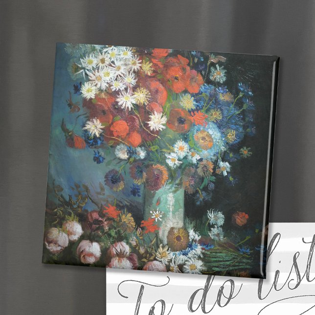 Liv med ängsblommor | Vincent Van Gogh Magnet (Skapare uppladdad)
