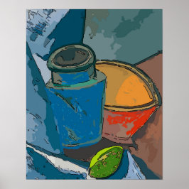 Liv med Avacado-Abstrakten Poster