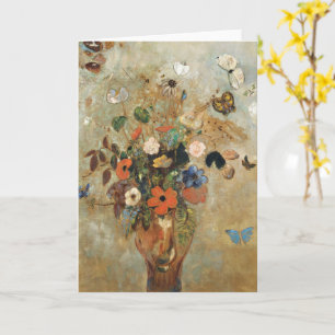 Liv med blommor av Odilon Redon Kort