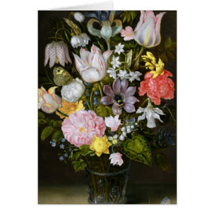 Liv med blommor hälsningskort