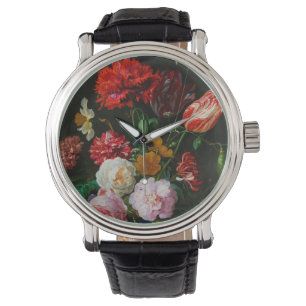 Liv med blommor i Glass Vas Armbandsur