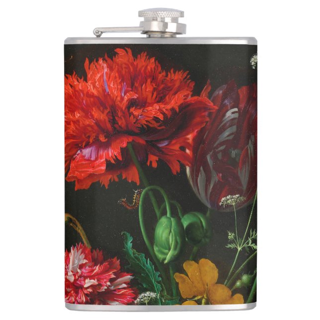 Liv med blommor i Glass Vas Fickplunta (Framsidan)