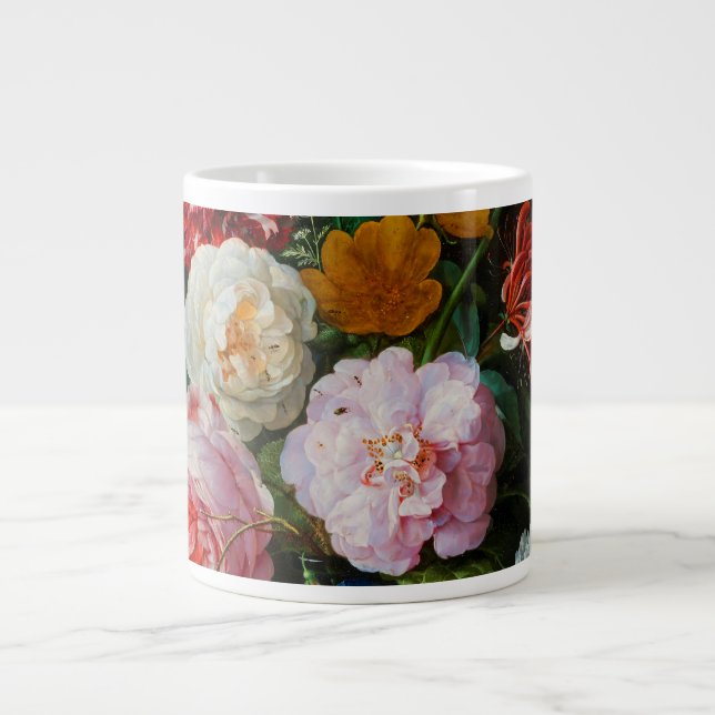 Liv med blommor i Glass Vas Jumbo Mugg (Framsidan)