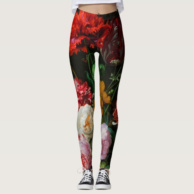 Liv med blommor i Glass Vas Leggings (Framsida)