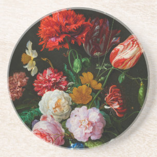 Liv med blommor i Glass Vas Underlägg