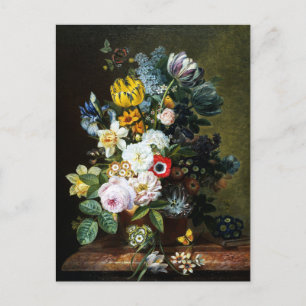 Liv med blommor-målning vykort