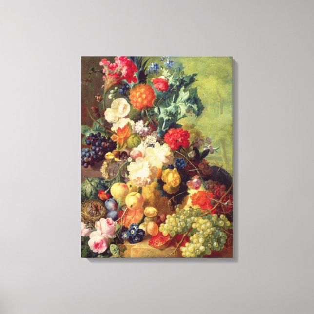 Liv med blommor och frukt canvastryck (Framsida)