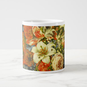 Liv med blommor och frukt jumbo mugg