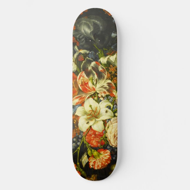 Liv med blommor och frukt mini skateboard bräda 18,5 cm (Framsida)