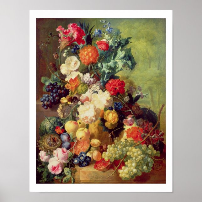 Liv med blommor och frukt poster (Framsidan)