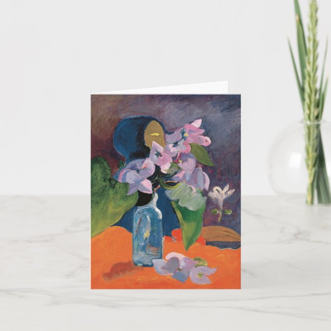 Liv med blommor och idol | Paul Gauguin Kort (Framsida)