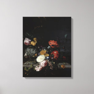Liv med blommor och Insektra Canvastryck