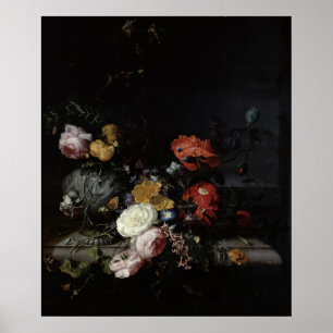 Liv med blommor och Insektra Poster