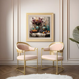 Liv med blommor och plommon - Skriv ut Poster