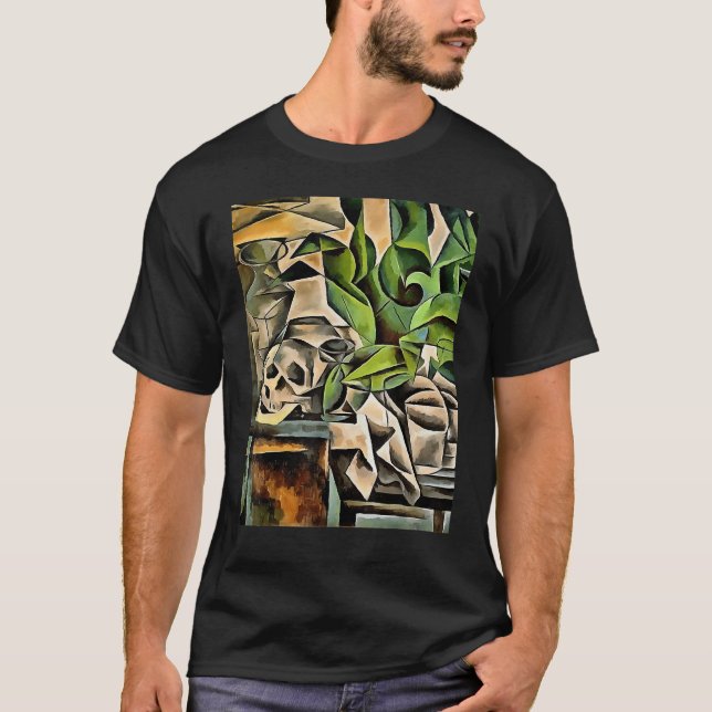 Liv med Cranium Geometric Vanitas Art T Shirt (Framsida)
