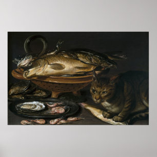 Liv med fisk och katt poster