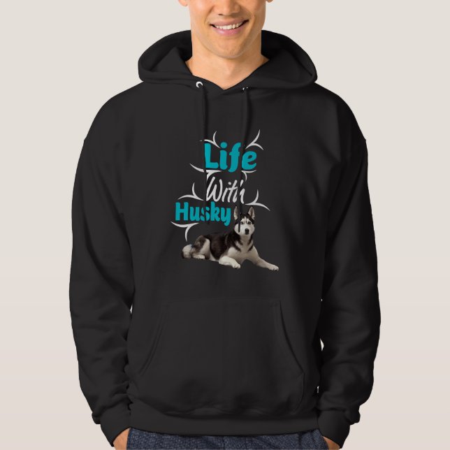 Liv med Husky Hoodie (Framsida)