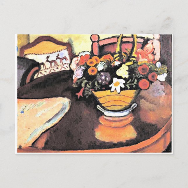 Liv med Pillow med Hjort Design och Bouquet Vykort (Framsida)