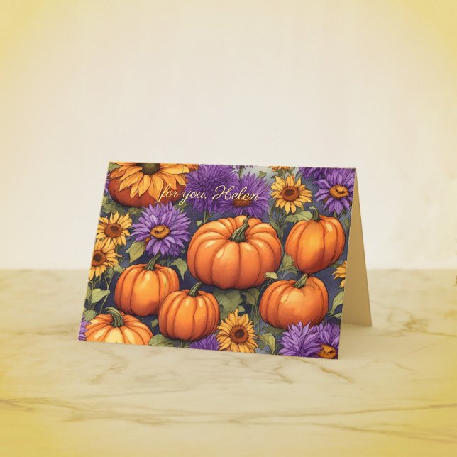 Liv med Pumpkin höstfödelsedag Kort (Skapare uppladdad)