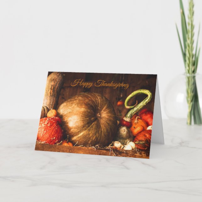 Liv med Pumpkins Thanksgiving Card Helgkort (Framsida)