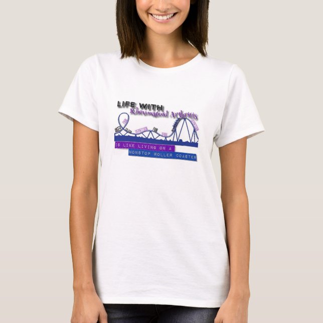 Liv med Rheumatoid artrit. Berg- och Tee Shirt (Framsida)