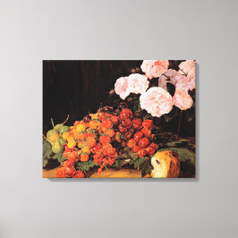 Liv med Ro, jordgubbar och bröd Canvastryck