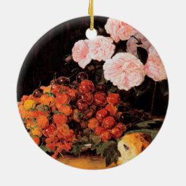 Liv med Ro, jordgubbar och bröd Julgransprydnad Keramik