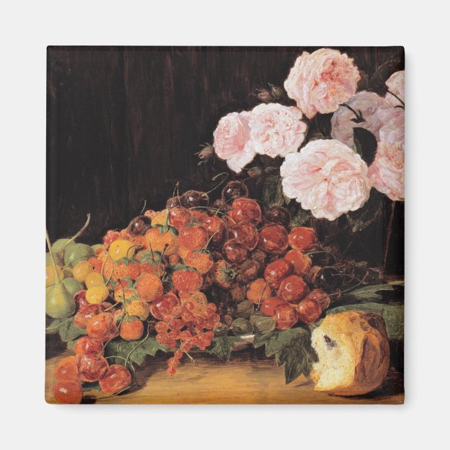 Liv med Ro, jordgubbar och bröd Magnet (Framsidan)