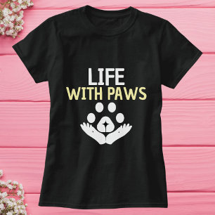 Liv med Tassar-sluss enkel att anpassa svart T Shirt