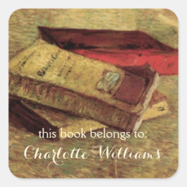 Liv med tre Bokar av Vincent van Gogh Fyrkantigt Klistermärke