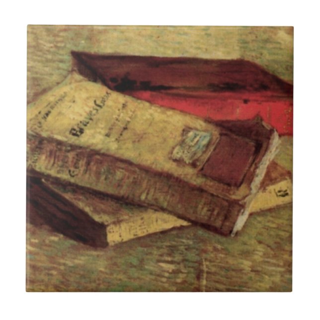 Liv med tre Bokar av Vincent van Gogh Kakelplatta (Framsidan)