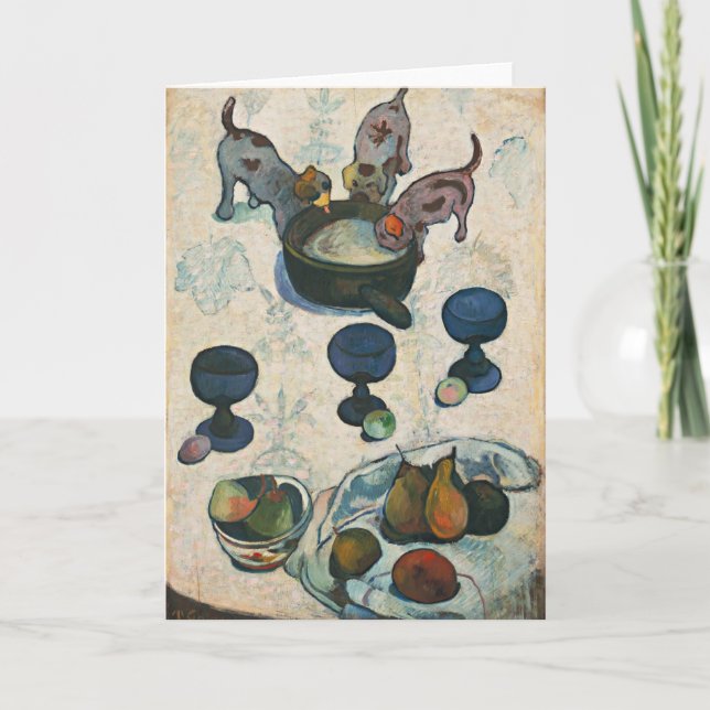 Liv med tre valpar | Paul Gauguin Kort (Framsida)