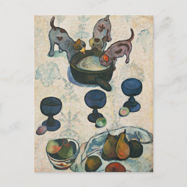 Liv med tre valpar | Paul Gauguin Vykort (Framsida)