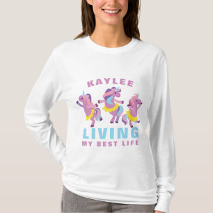 Liv min Lila för bästa Rosa Dancing Unicorn T Shirt