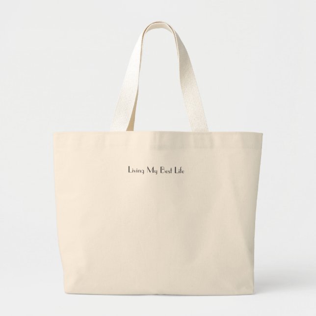 "Liv mitt bästa liv" Canvas Tote Bag Jumbo Tygkasse (Framsidan)