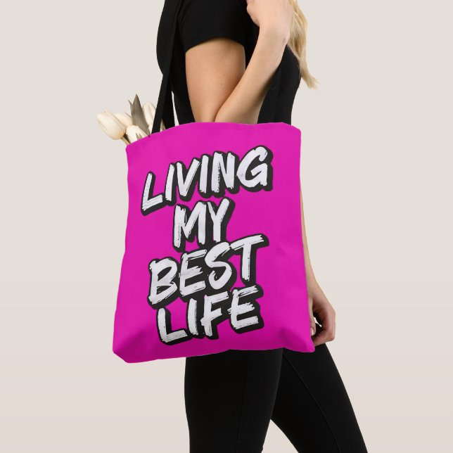 Liv mitt bästa liv tygkasse (Närbild)