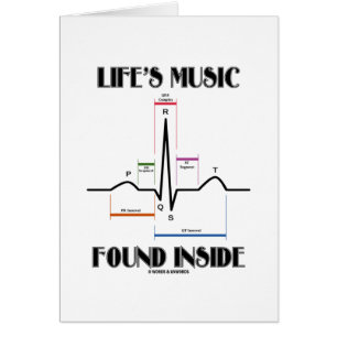 Liv musik fann insida (ECG-/EKGhjärtslaget) Hälsningskort