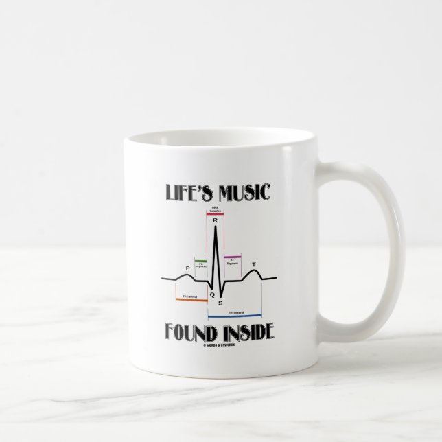 Liv musik fann insida (ECG-/EKGhjärtslaget) Kaffemugg (Höger)