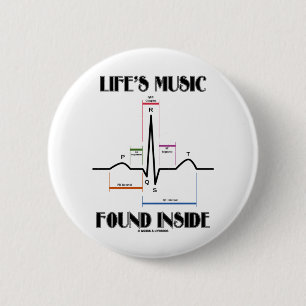 Liv musik fann insida (ECG-/EKGhjärtslaget) Knapp