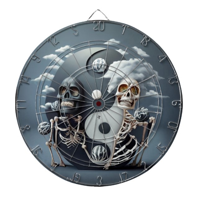 Liv och död, Halloween YinYang Skeleton Darttavla (Framsidan)
