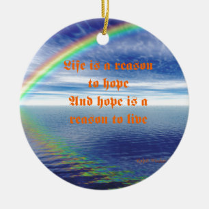 Liv och hopp julgransprydnad keramik