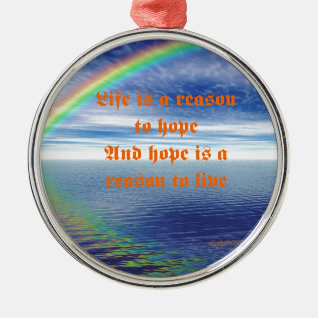 Liv och hopp julgransprydnad metall (Framsidan)