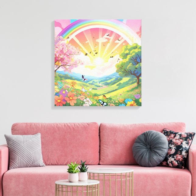 Liv och naturlig skönhet canvastryck (Insitu (Vardagsrum))