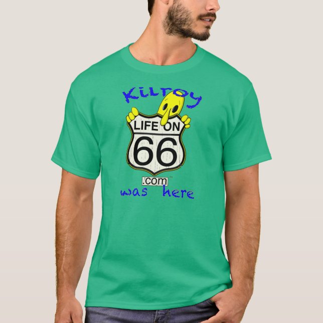 Liv på 66 Kilroy var här kortärmaden Tee Shirt (Framsida)